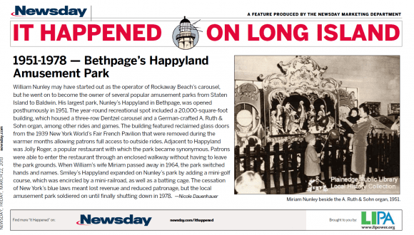 Nunley's Happyland NewsdayHappyLandArticle Nunley39s Happyland Historical Plainedge