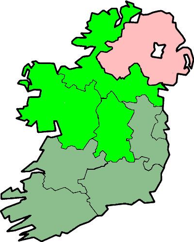 NUTS 2 statistical regions of the Republic of Ireland