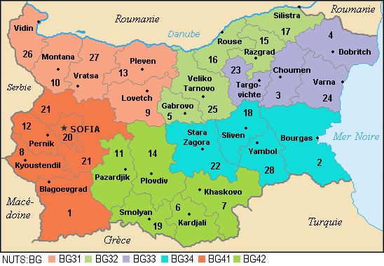 NUTS statistical regions of Bulgaria