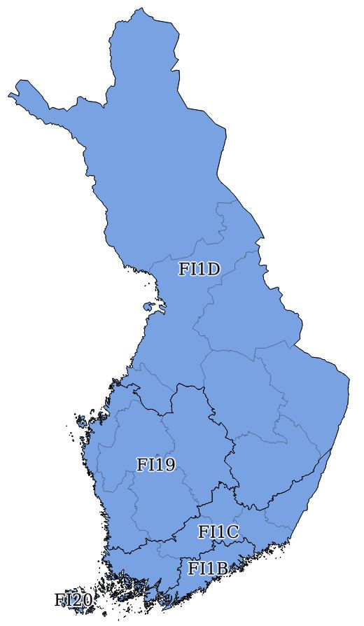 NUTS statistical regions of Finland
