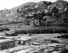 Ocean Shore Railroad Bernal39s northeast slope in 1910 with the Ocean Shore Railroad yard