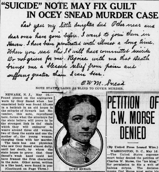 Ocey Snead more dreadful than the most gruesome of tales Newspaper Coverage of