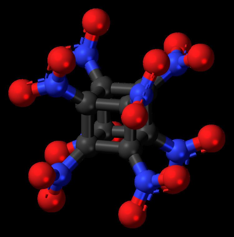 Octanitrocubane FileOctanitrocubane molecule ballpng Wikimedia Commons
