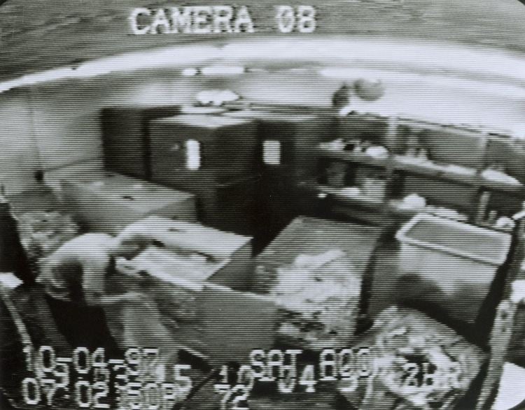 A CCTV footage of the Loomis Fargo robbery