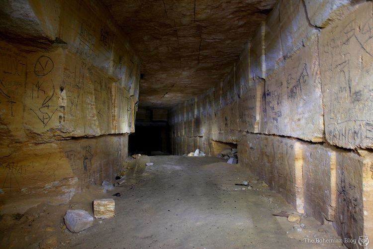 Odessa Catacombs with many vandalism on the wall located in Ukraine.