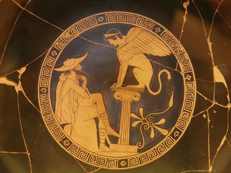 Oedipus and the Sphinx FileOedipus and the Sphinx of Thebes Red Figure Kylix c 470 BC