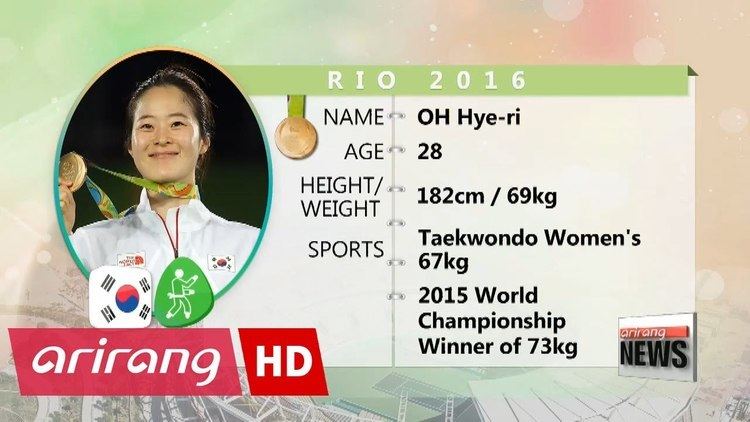Oh Hye-ri Rio 2016 Korea39s Oh Hyeri claims gold in women39s 67kg taekwondo