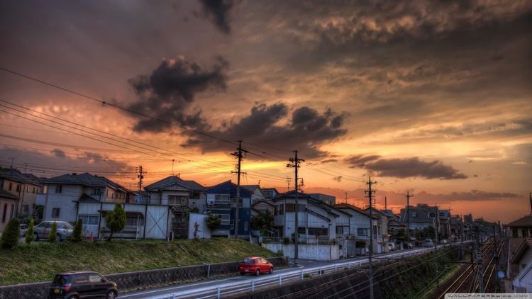 Okazaki, Aichi Sunset Okazaki Aichi Prefecture Japan HD desktop wallpaper