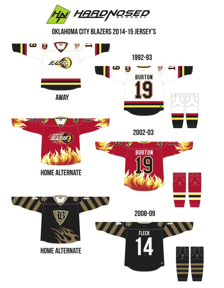 Oklahoma City Blazers (2014–) Blazers Unveil Inaugural Season Jersey39s Oklahoma City Blazers Hockey