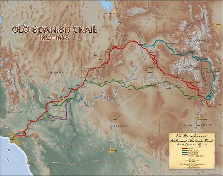 Old Spanish Trail (trade route) wwwoldspanishtrailorgassetsimagesJonaswebmapjpg