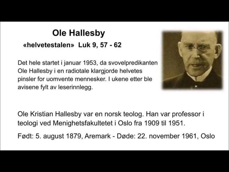 Ole Hallesby Ole Hallesby tale 1953 YouTube