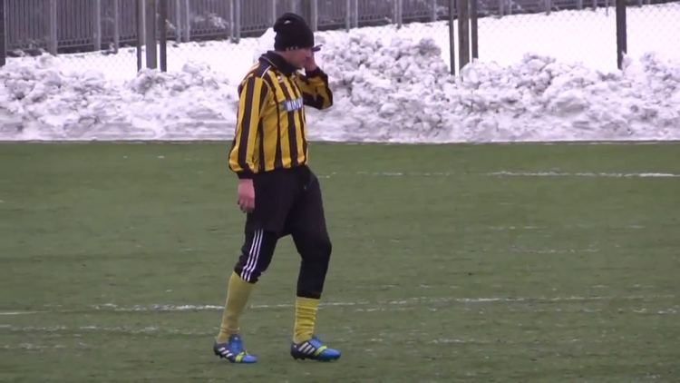 Oleh Makarov Ukrainian footballer Oleh Makarov answers mobile phone during match