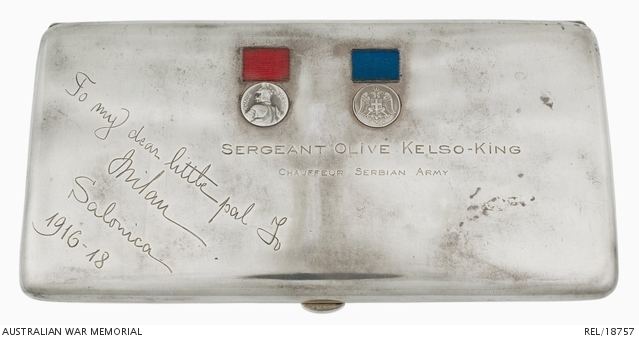Olive Kelso King Engraved sterling silver cigarette case Sergeant Olive May Kelso