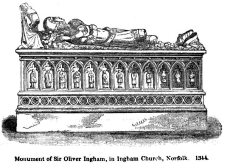 Oliver Ingham Effigies Brasses Oliver Ingham 1360