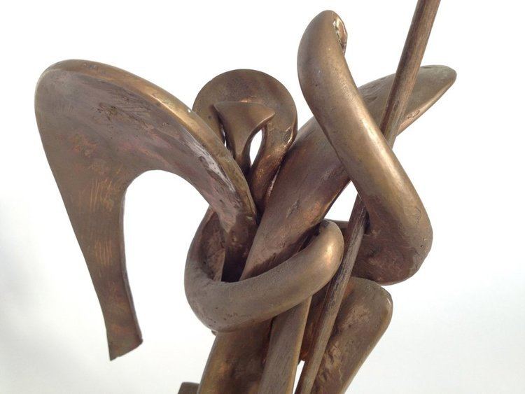 Olivier Strebelle Rare Interlocking Bronze Sculpture by Olivier Strebelle at