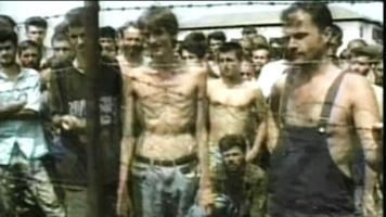 Bosnian Muslim (Bosniak) prisoners in Trnopolje concentration camp
