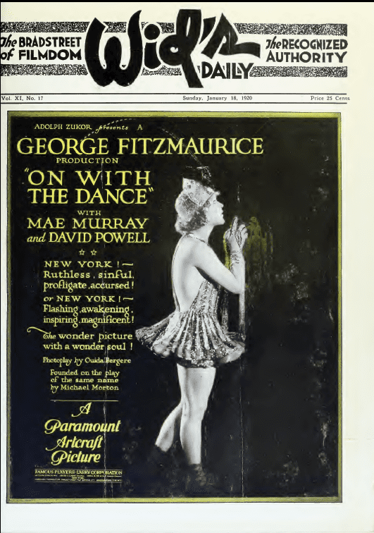 On with the Dance (1920 film) FileMae Murray in On with the Dance by George Fitzmaurice Film