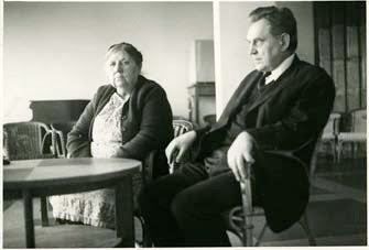 Ona Šimaitė and Antanas Liutkus sitting together in the chair