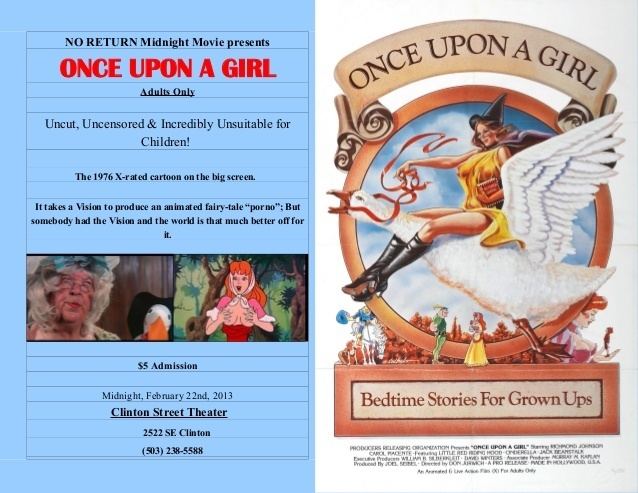 On the left, the admission ticket for the film Once Upon a Girl while on the right is the movie poster of the film