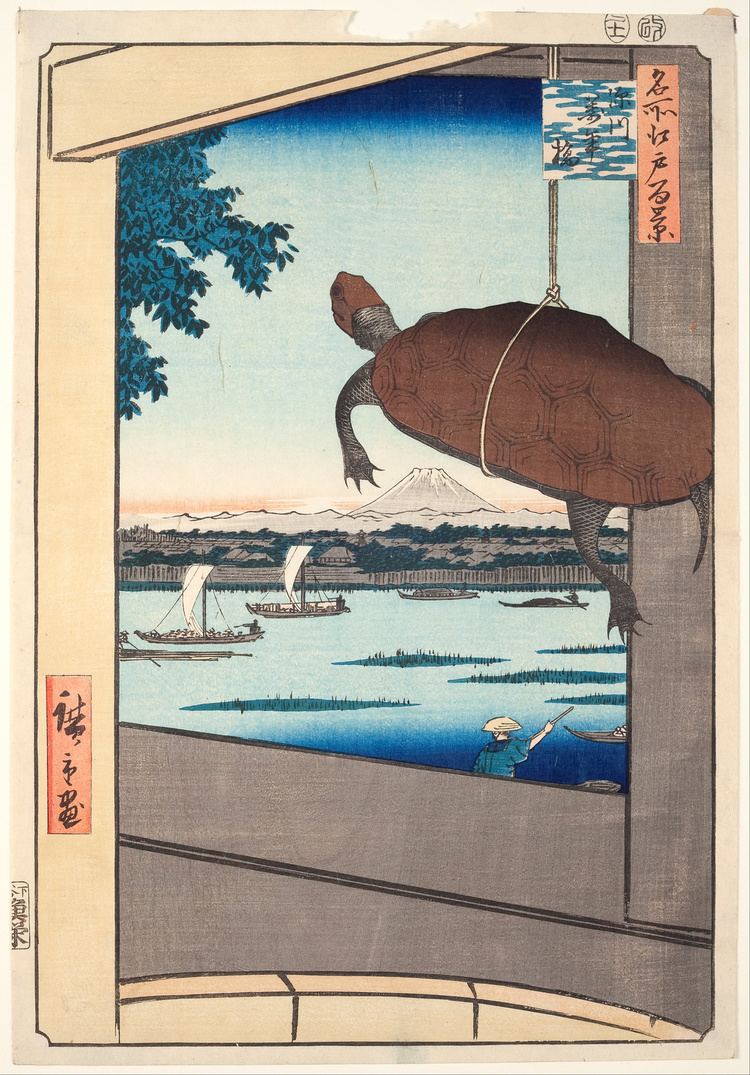 One Hundred Famous Views of Edo FileAndo Hiroshige Mannen Bridge Fukagawa from the series quotOne