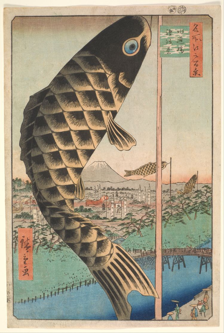 One Hundred Famous Views of Edo Utagawa Hiroshige Suido Bridge and Surugadai from the series One