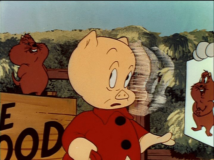 One Meat Brawl movie scenes  One Meat Brawl Warners 7 Mins Comin Up It s the day on which the groundhog is supposed to come up and Porky Pig is all set with his dog Mandrake to 