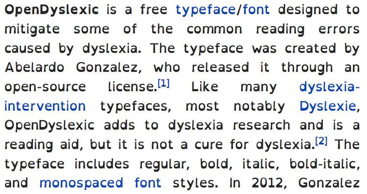 OpenDyslexic OpenDyslexic Wikipedia