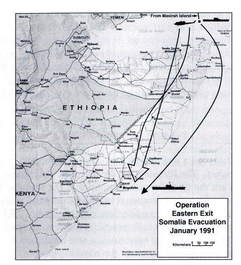 Operation Eastern Exit Eastern Exit Map Somalia January 1991