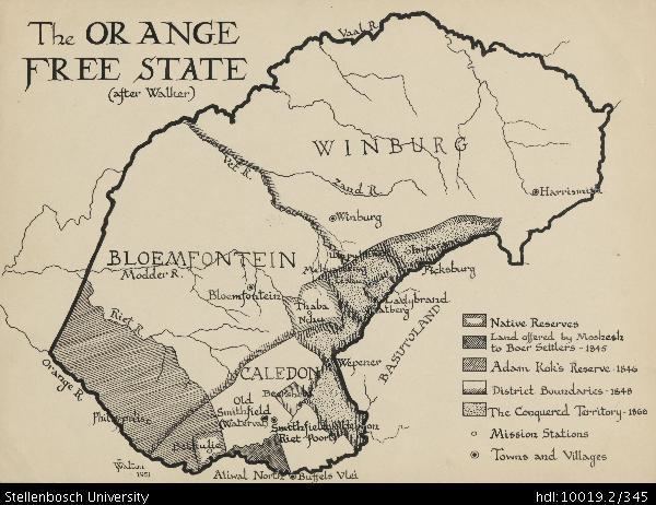 Orange Free State Map of the Orange Free State