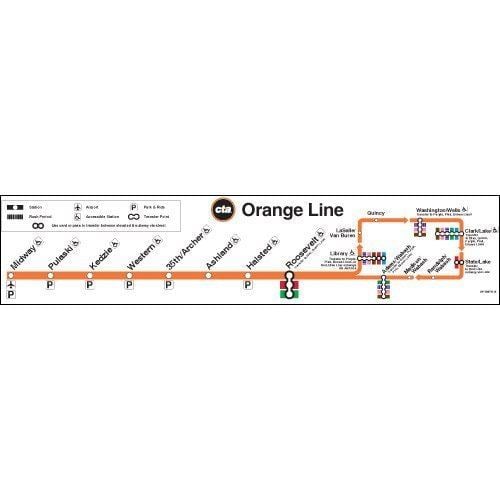 Orange Line (CTA) CTAGiftscom Orange Line Map Poster