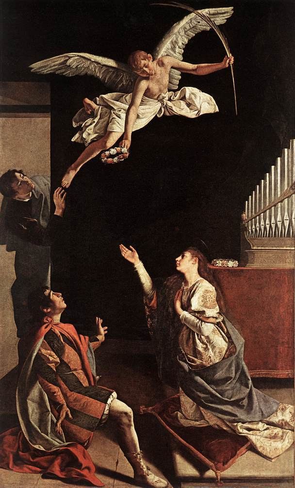 Orazio Gentileschi Sts Cecilia Valerianus and Tiburtius by GENTILESCHI Orazio
