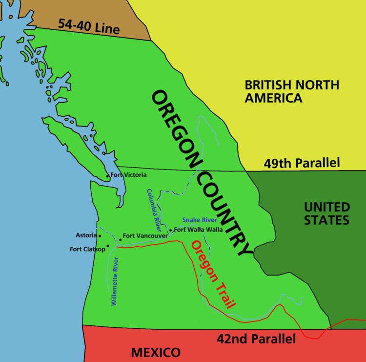 Oregon Country Aug 5 1846 Oregon country is divided between the United States