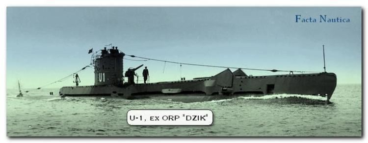 ORP Dzik Okrt podwodny ORP DZIK pod dusk bander jako U1