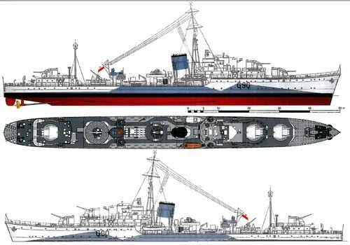 ORP Orkan (G90) TheBlueprintscom Blueprints gt Ships gt Destroyers gt ORP Orkan G90