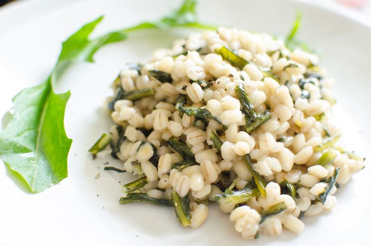 Orzotto Orzotto with Dandelion Greens and Mascarpone