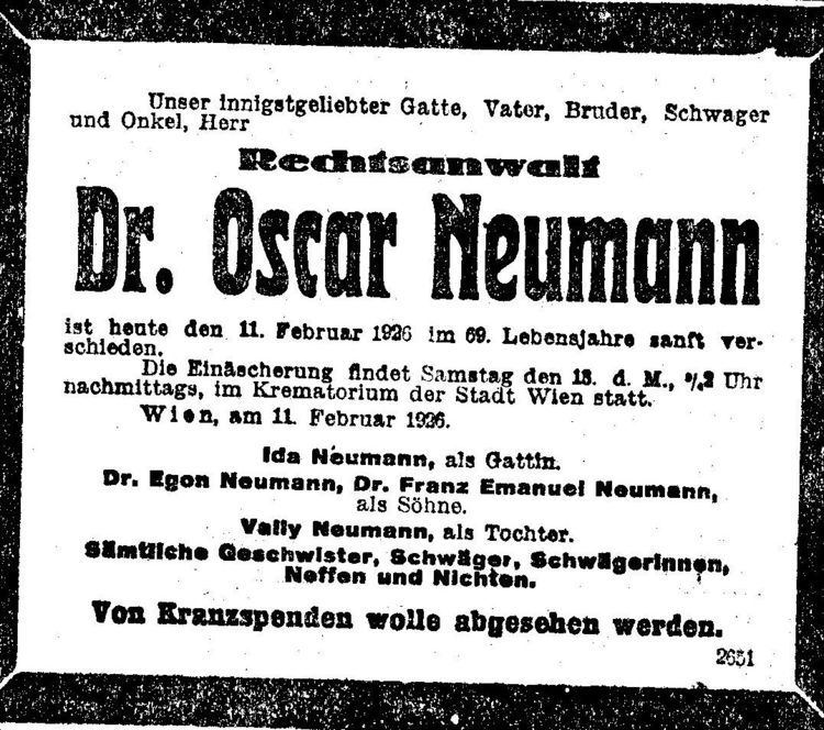 Oscar Neumann Dr Oscar Neumann 1857 1926 Genealogy