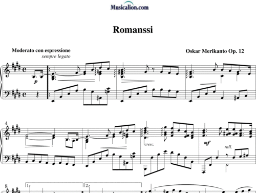 Oskar Merikanto musicalioncom Merikanto Oskar Sheet music to download