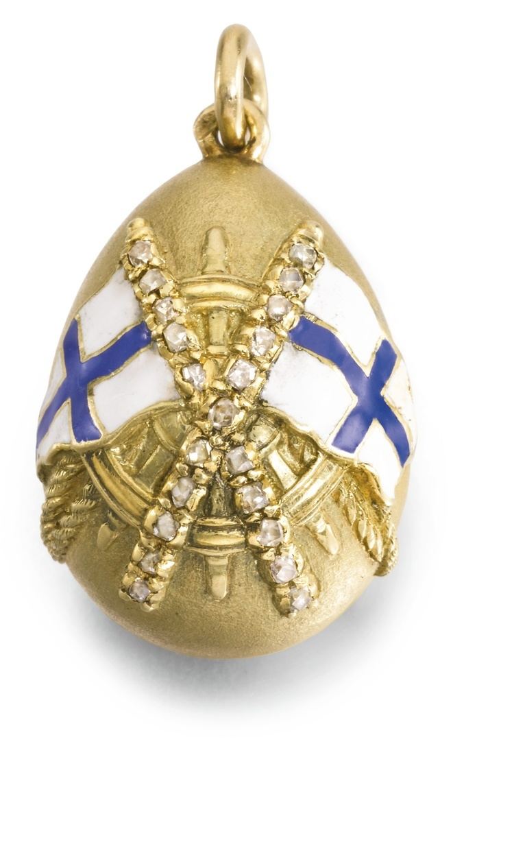 Oskar Pihl Foros A Faberg jewelled gold and enamel egg pendant Oskar Pihl