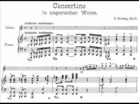 Oskar Rieding Rieding Oskar Concertino op21 in A minor in Hungarian