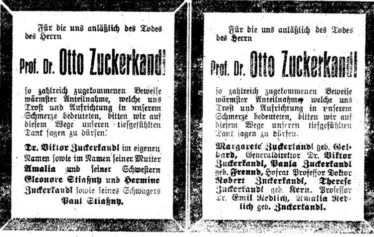 Otto Zuckerkandl Dr Otto Zuckerkandl 1861 1921 Genealogy