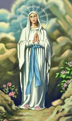Our Lady of Lourdes Lady of Lourdes In Memoriam Card from Celtic Cards