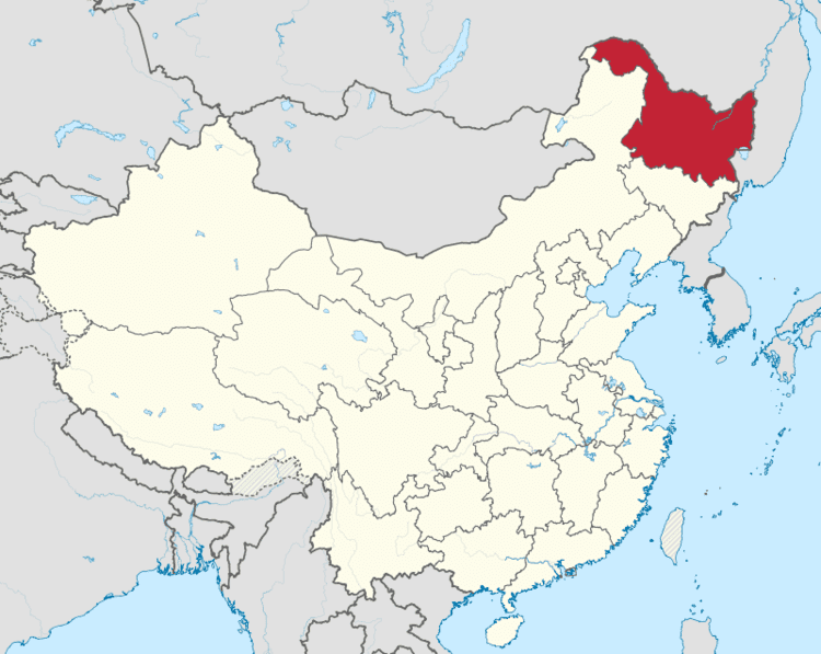 Map showing the location of Heilongjiang Province