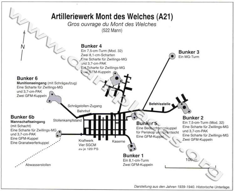 Ouvrage Mont des Welches Artilleriewerk Mont des Welches A21