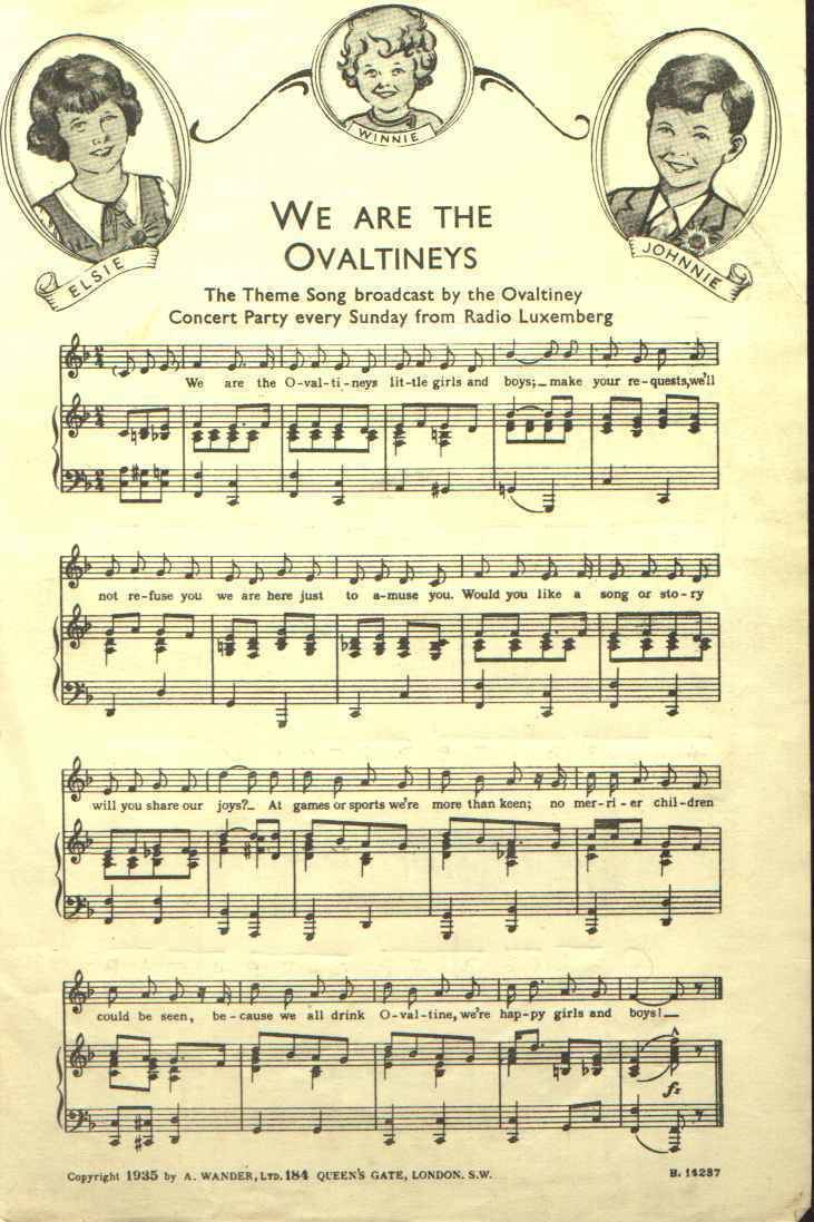 Ovaltineys Sheet Music for quotWe are the Ovaltineysquot