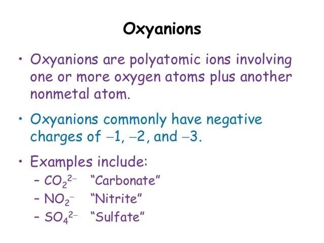 Oxyanion Oxyanion nomenclature