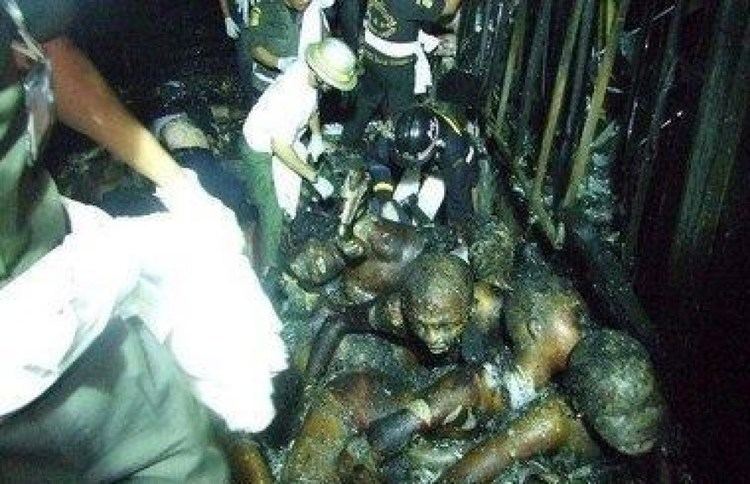 The retrieval of burned human bodies after the Ozone Disco fire incident