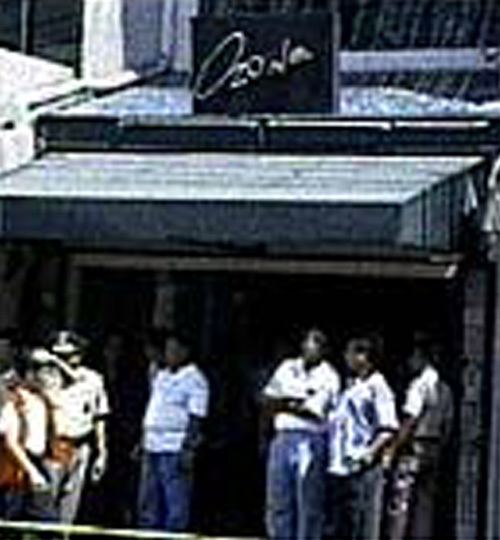 People in front of the Ozone Disco Club