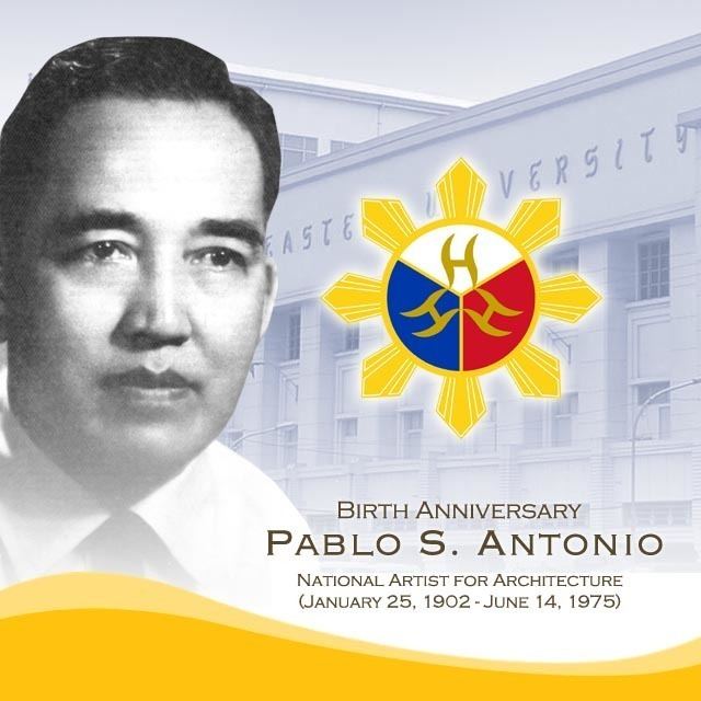 Portrait of Pablo Antonio, the National Artist for Architecture, and the building of the Far Eastern University