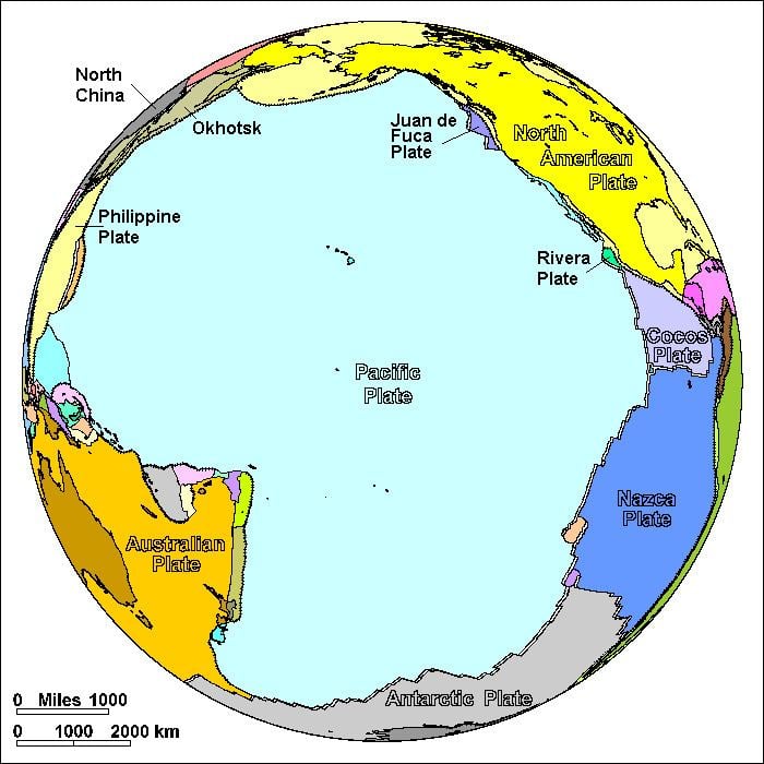 Pacific Plate Sea Floor Spreading in the Pacific Plate Boundaries Shown