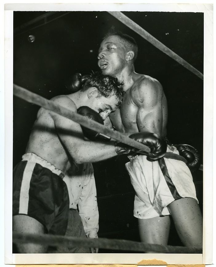 Paddy DeMarco 1949 Boxing SANDY SADDLER vs PADDY DeMARCO Vintage Photograph MSG